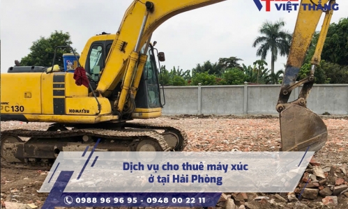 Dịch vụ cho thuê máy xúc ở tại Hải Phòng