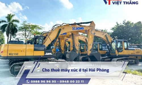 Cho thuê máy xúc ở tại Hải Phòng